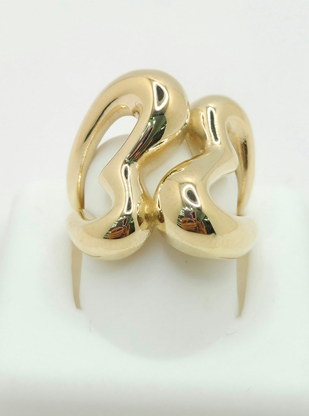 14K MODERN TWO HEART SILHOUETTE RING – 7 & 8 – JY Jewelry Wholesale
