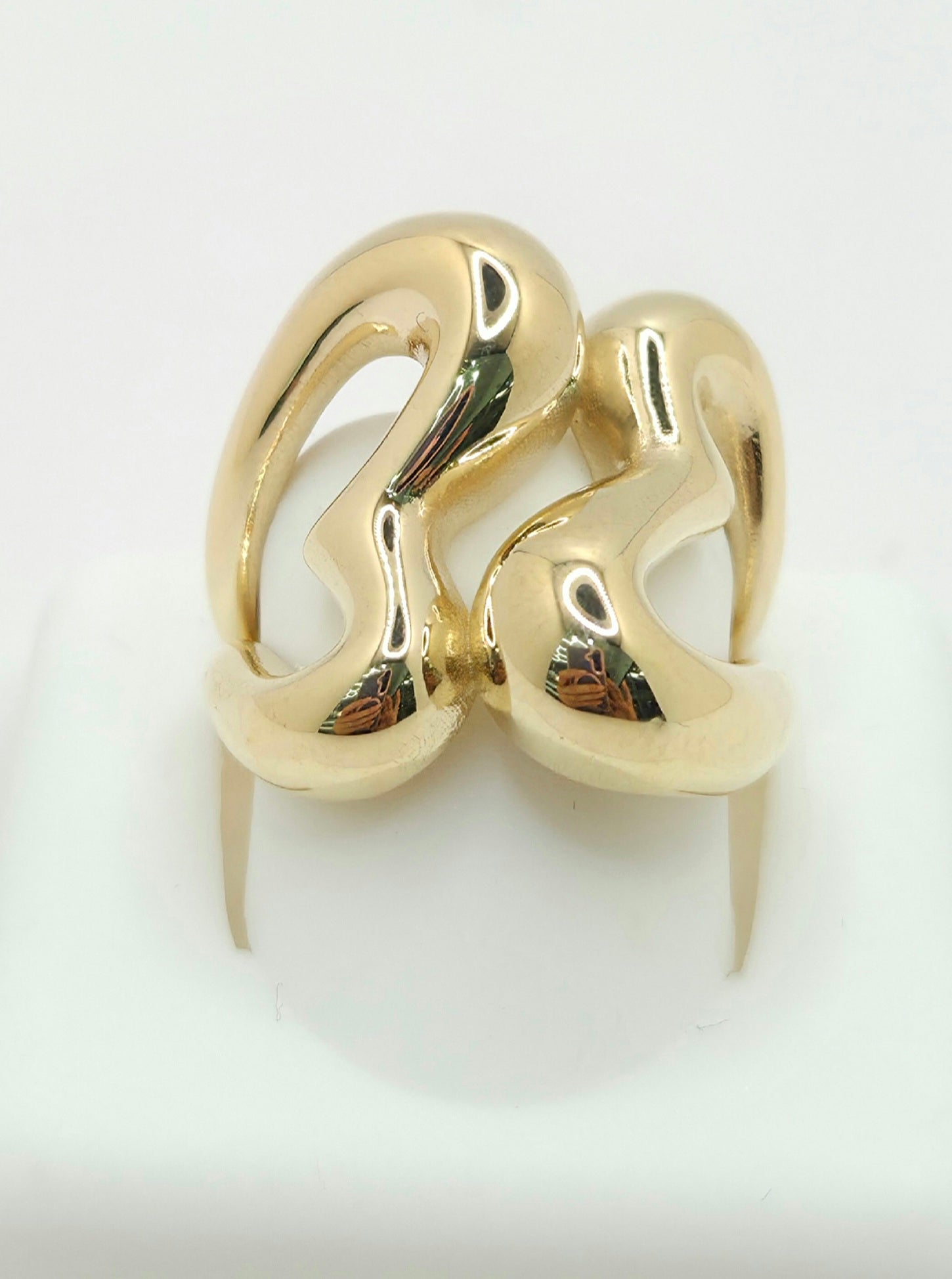 14K MODERN TWO HEART SILHOUETTE RING – 7 & 8 – JY Jewelry Wholesale