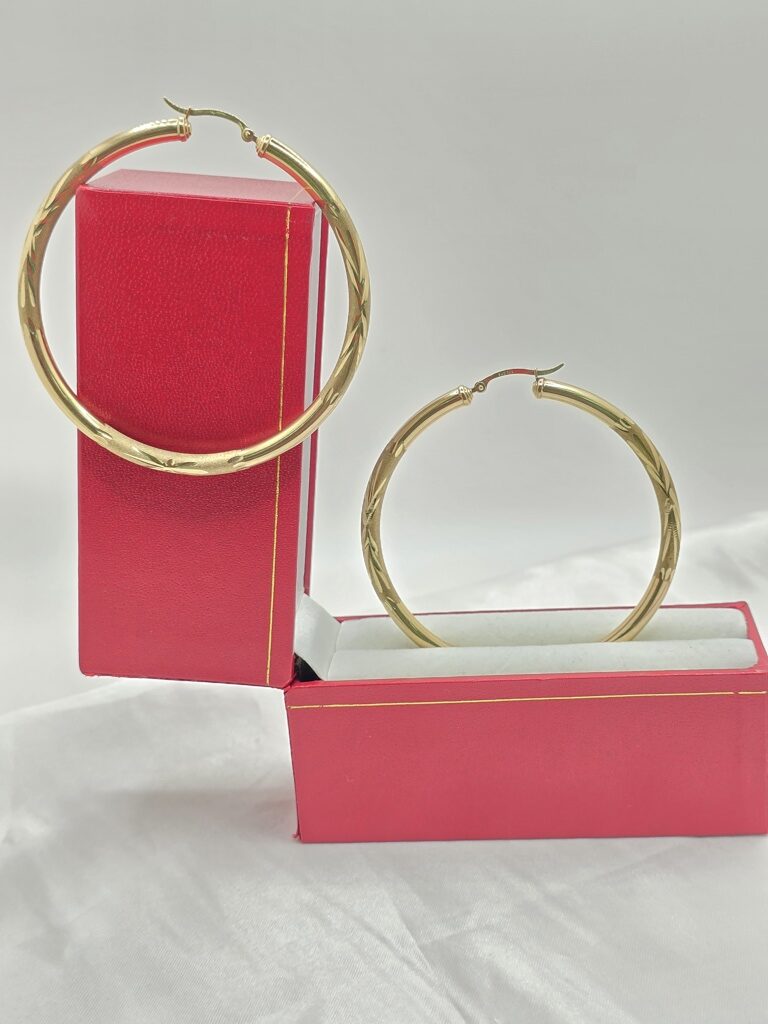 10K TWIS HOOPS EARRINGS – 8 4MM – JY Jewelry Wholesale