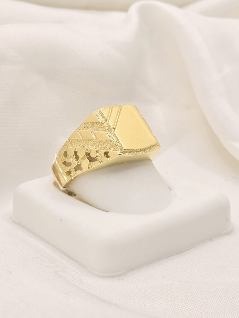 10K ELEGANT SQUARE DESIGN ENGRAVABLE MAN'S RING – 10 – JY Jewelry Wholesale
