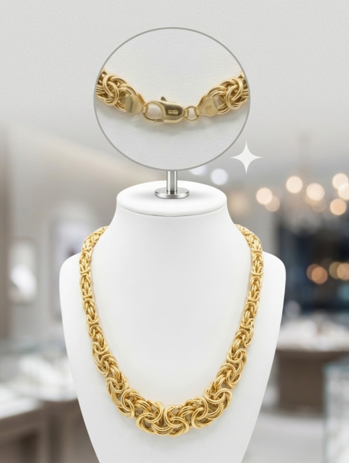 10K DEGRADING BYZENTINE NECKLACE – 18" – JY Jewelry Wholesale
