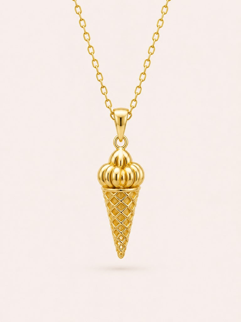 10K GOLDEN ICE CREAM PENDANT – SMALL – JY Jewelry Wholesale