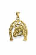 10K SMALL HORSE SHOE BACKGROUND HORSE PENDANT – SMALL – JY Jewelry Wholesale