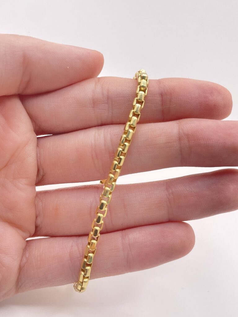 10K SOLID ROUND BOX BRACELET – 7" 3.5MM – JY Jewelry Wholesale