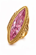 10K PINK ALMOND STONE RING – 7 – JY Jewelry Wholesale