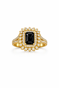 10K ELEGANT BLACK SQUARE STONE RING – 8 – JY Jewelry Wholesale