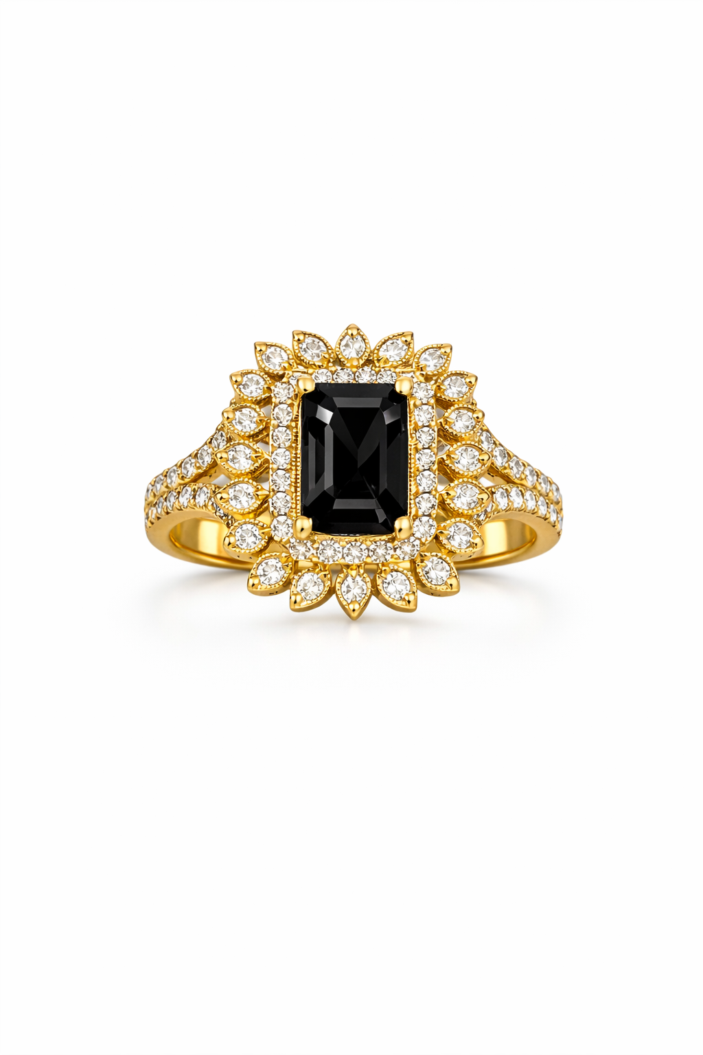 10K ELEGANT BLACK SQUARE STONE RING – 8 – JY Jewelry Wholesale