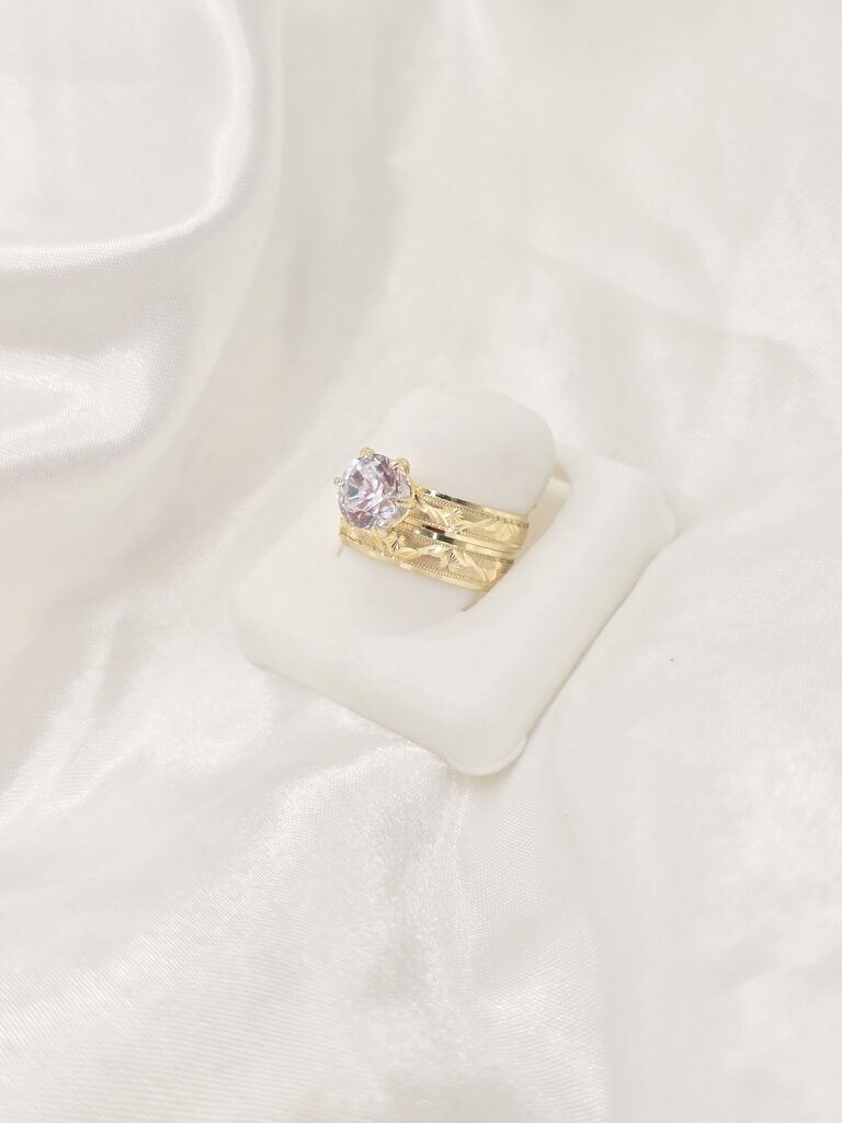 10K HOLLOW WOMEN'S ENGAGEMENT RING WITH ASTERISK DESIGN – 7 – JY Jewelry Wholesale