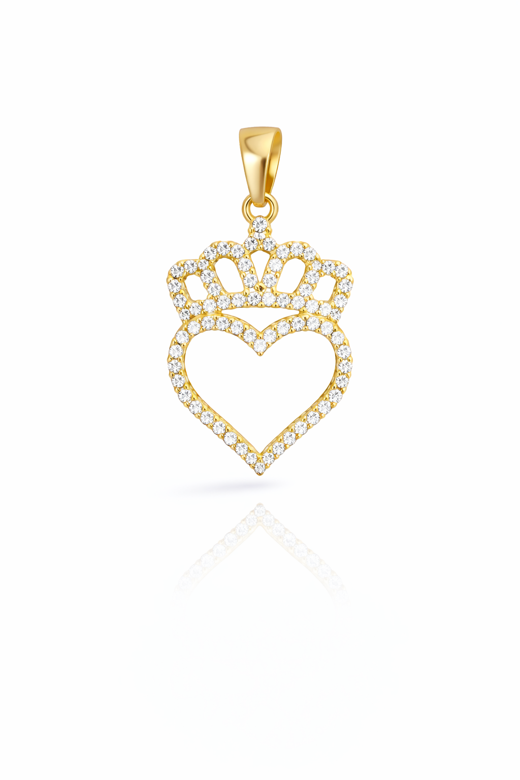 14K CZ CROWN HEART SILHOUETTE PENDANT – JY Jewelry Wholesale