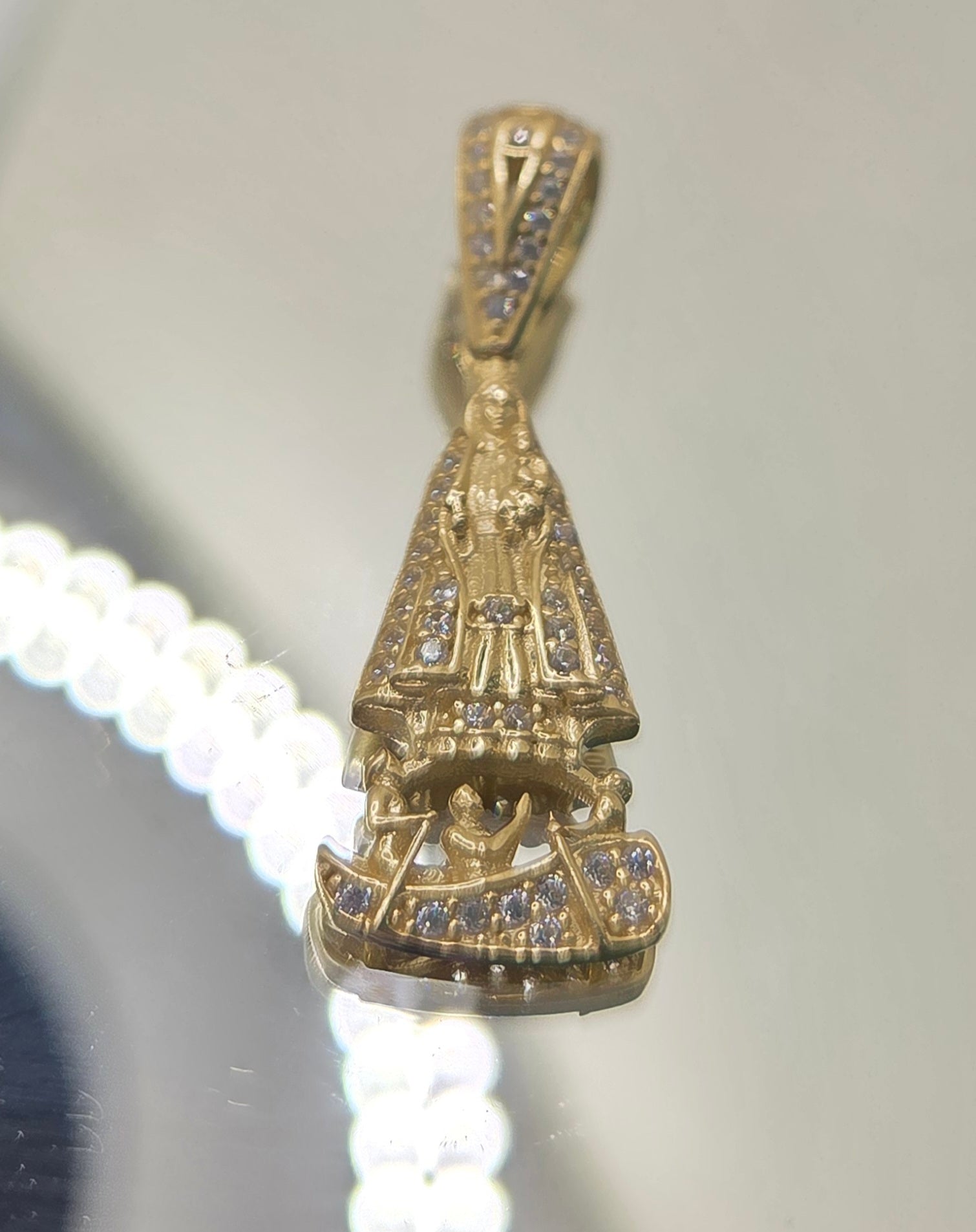 10K SMALL CZ DETAIL VIRGEN DE LA CARIDAD PENDANT – JY Jewelry Wholesale