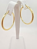 10K DIAMOND CUT HOOPS EARRINGS – 4 3MM – JY Jewelry Wholesale