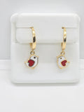 10K WHITE&RED LITTLE BIRD HOOP EARR – JY Jewelry Wholesale
