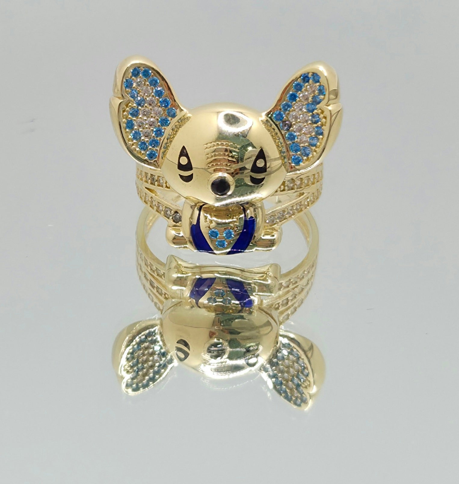 10K CZ SKY BLUE STITCH RING – 9 – JY Jewelry Wholesale