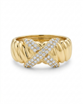 14K BEAUTIFUL RING WITH A FULL CZ X – 7 – JY Jewelry Wholesale