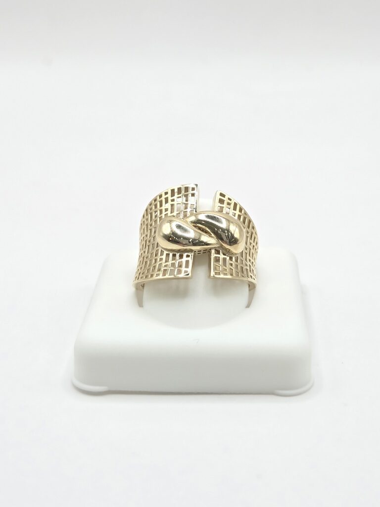10K FANCY SILHOUETTES BACK DESIGN CZ DROPS DETAIL CENTER RING – 8 – JY Jewelry Wholesale