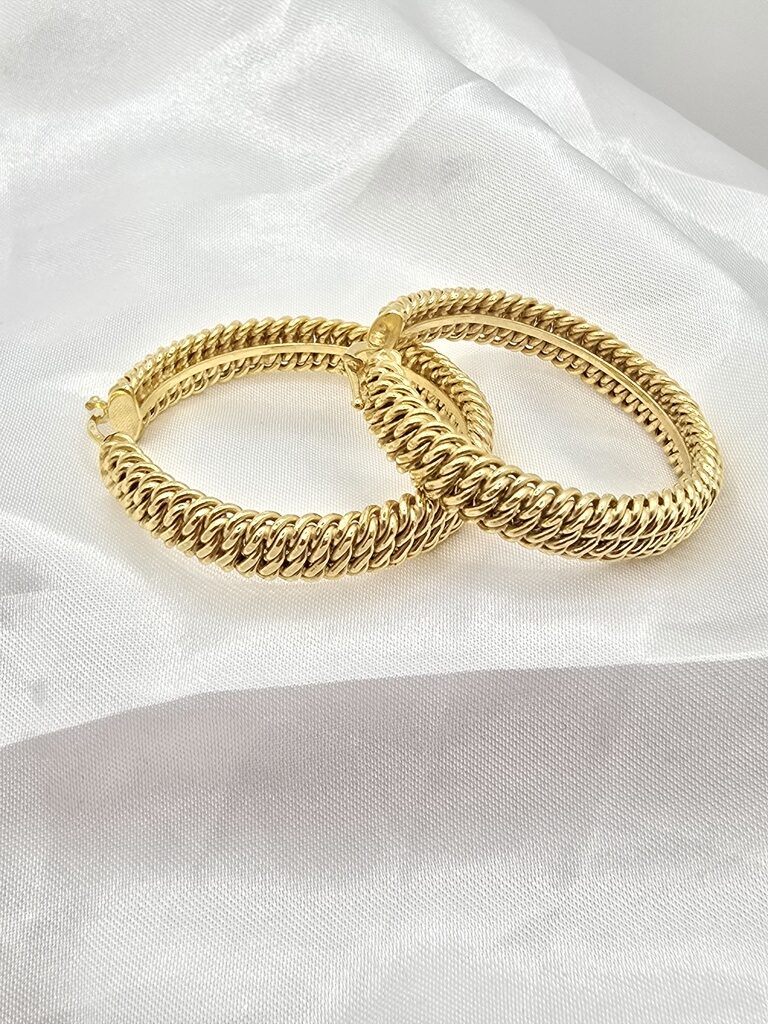 14K PRINCESSA STYLE HOOPS EARRINGS – 7.5MM – JY Jewelry Wholesale