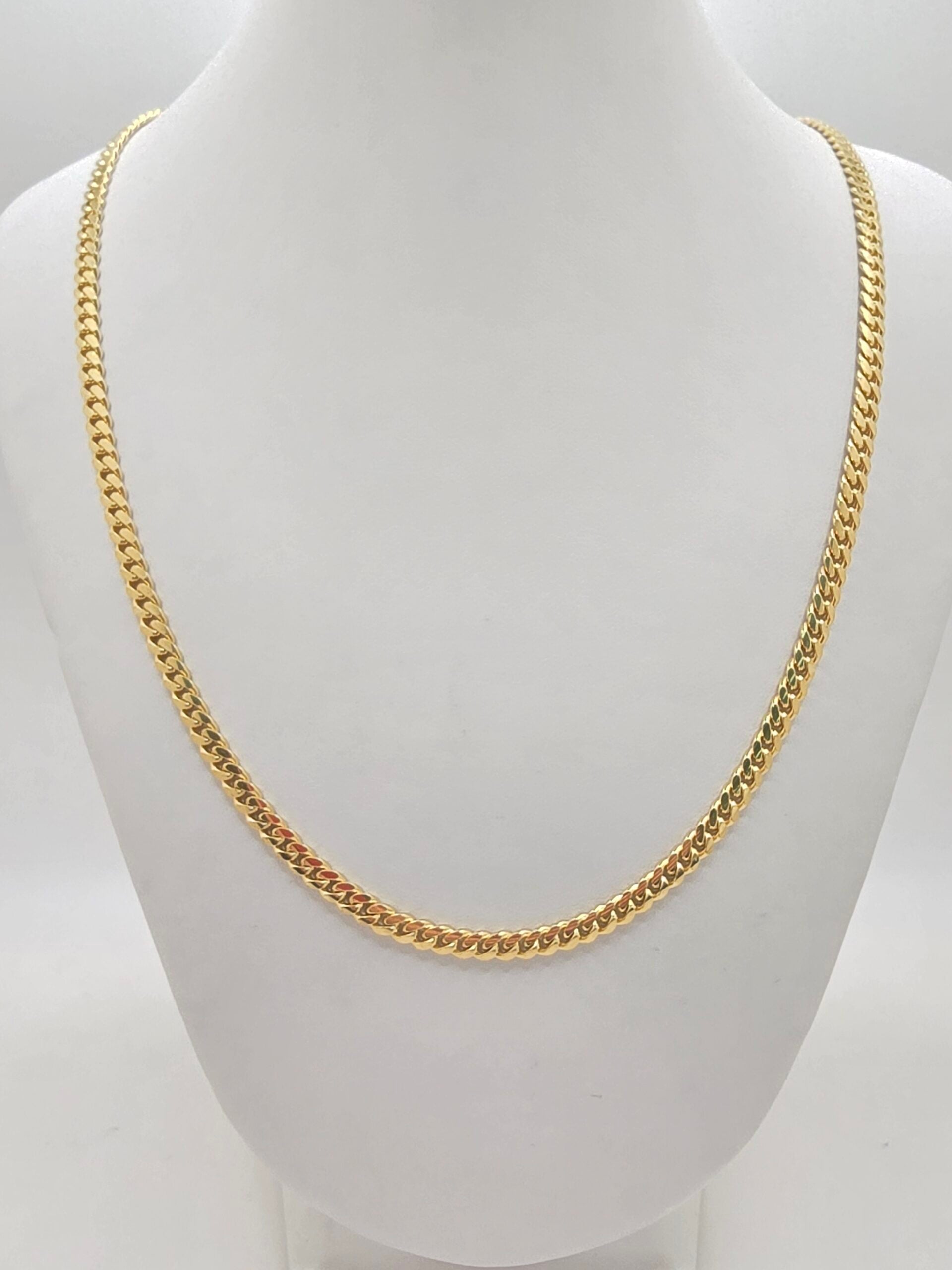 10K SOLID MIAMI CUBAN CHAIN – 18" 4MM – JY Jewelry Wholesale