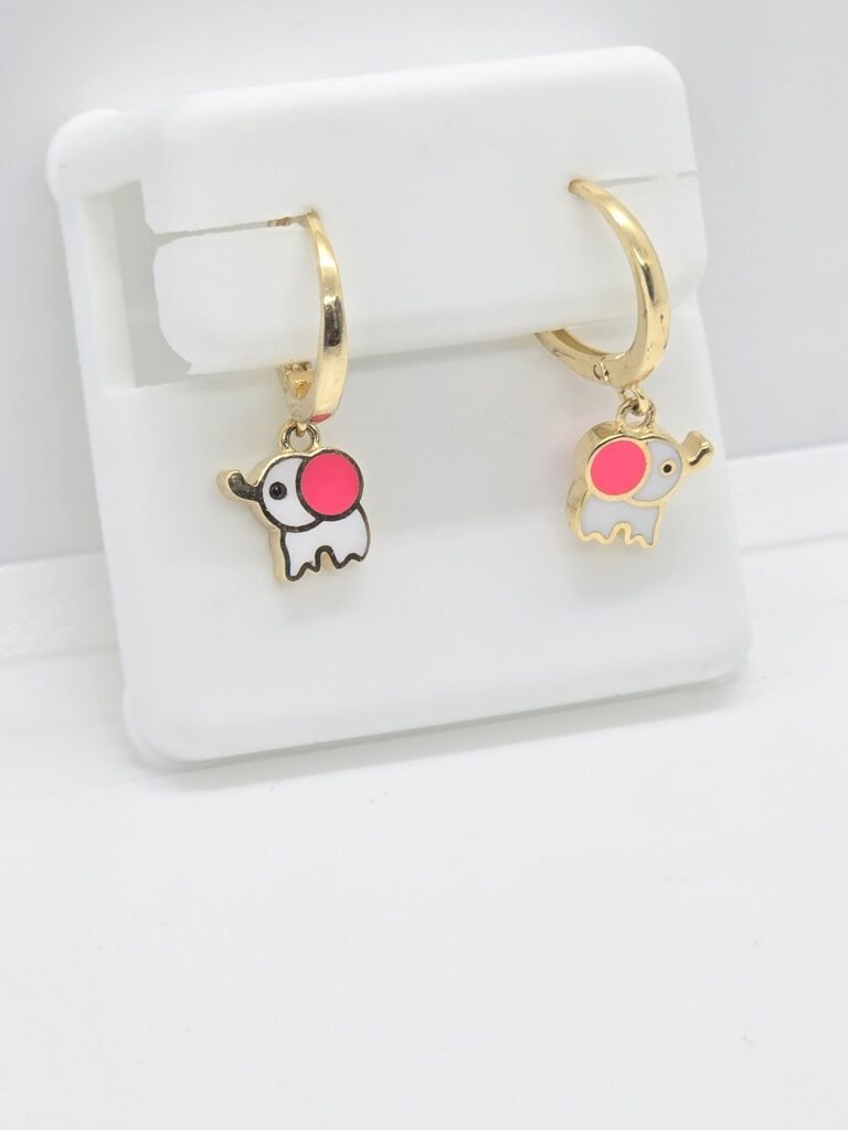 10K WHITE/GREY ELEPHANT HOOP EARRINGS – JY Jewelry Wholesale