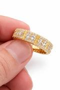 10K 3CZ ROW WEDDING BAND RING – 11 7.5MM – JY Jewelry Wholesale
