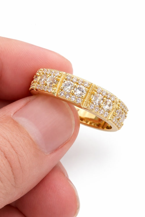 10K 3CZ ROW WEDDING BAND RING – 11 7.5MM – JY Jewelry Wholesale