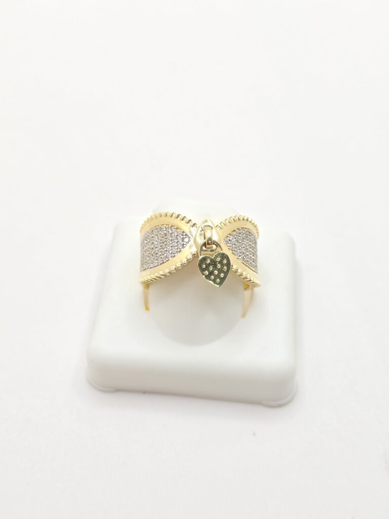 14K MODERN ZIRCONIA WITH CHARM RING – 8 – JY Jewelry Wholesale