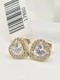 14K SMALL DELICATE HEART STONE INSIDE EARRINGS – JY Jewelry Wholesale