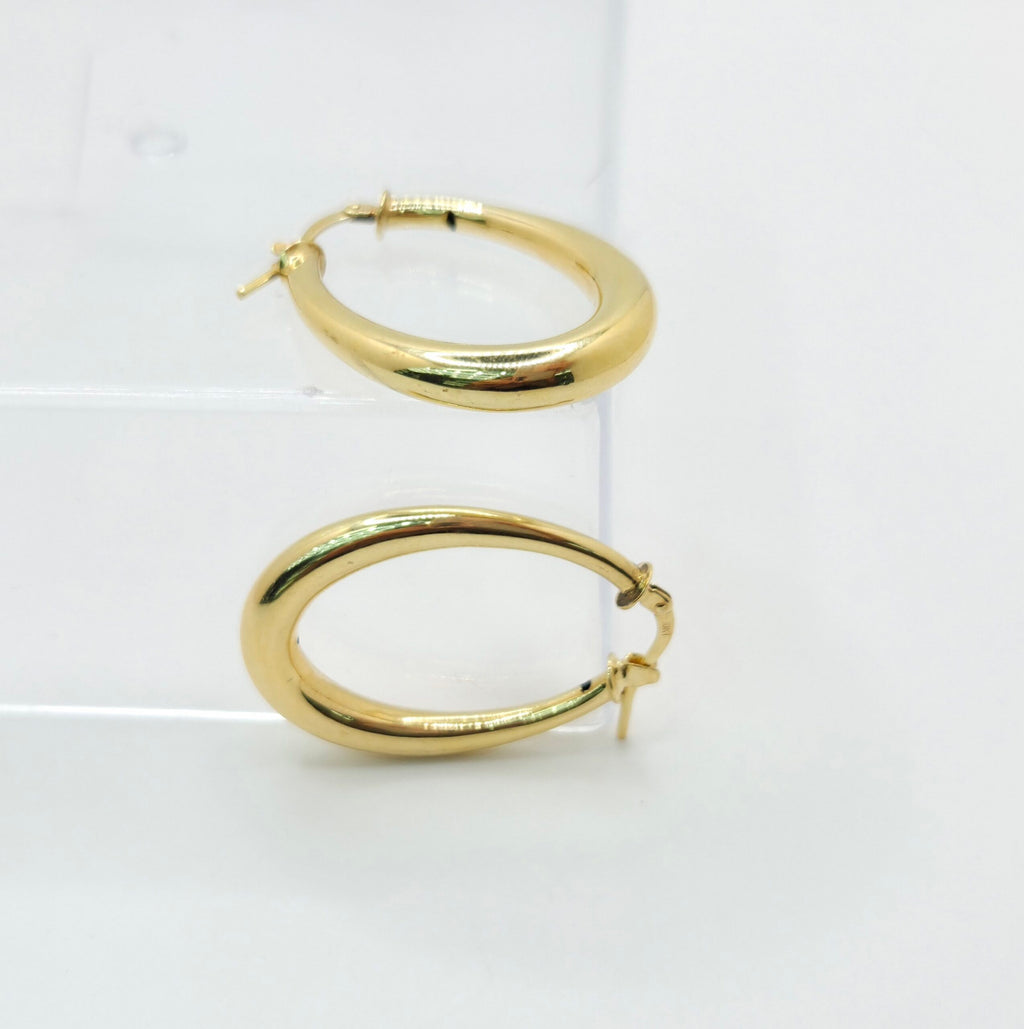 10K LARGE MODERN OVAL HOOPS EARRINGS – JY Jewelry Wholesale