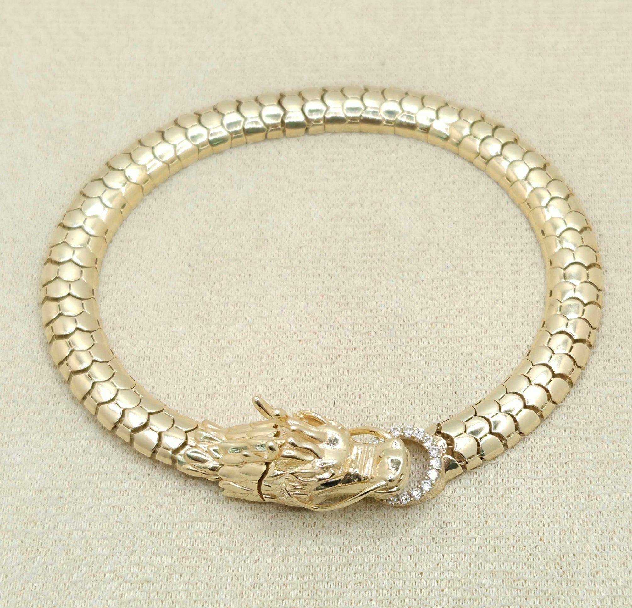 14K MODERN DRAGONS BRACELET – 8" – JY Jewelry Wholesale