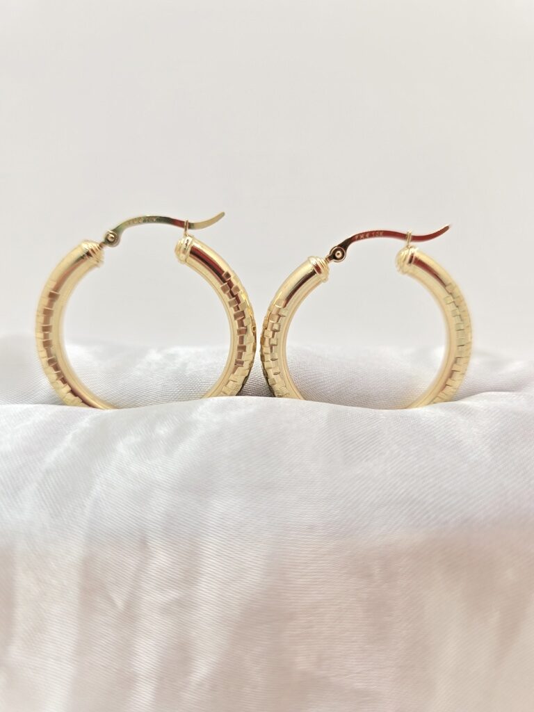 10K SQUARE CUT HOOPS EARRINGS – 4 4MM – JY Jewelry Wholesale