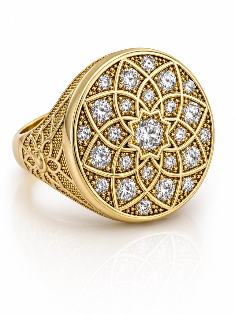 10K ROUND FLAT ROSETTA RING – 12 – JY Jewelry Wholesale