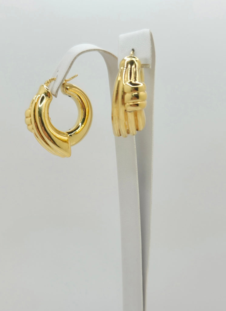 10K MODERN ROMAN STYLE HOOPS EARRINGS – JY Jewelry Wholesale