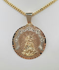 14K Caridad del cobre round medallion – 38.25MM – JY Jewelry Wholesale