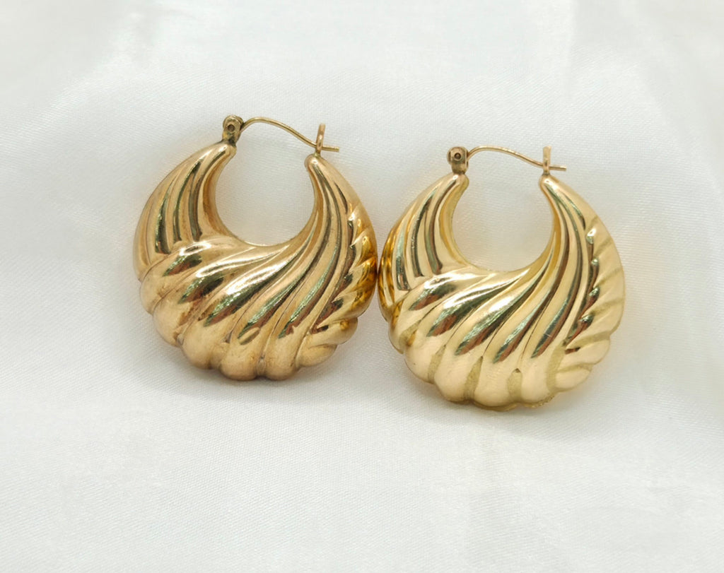 10K RETRO STYLE HOOPS EARRINGS – JY Jewelry Wholesale