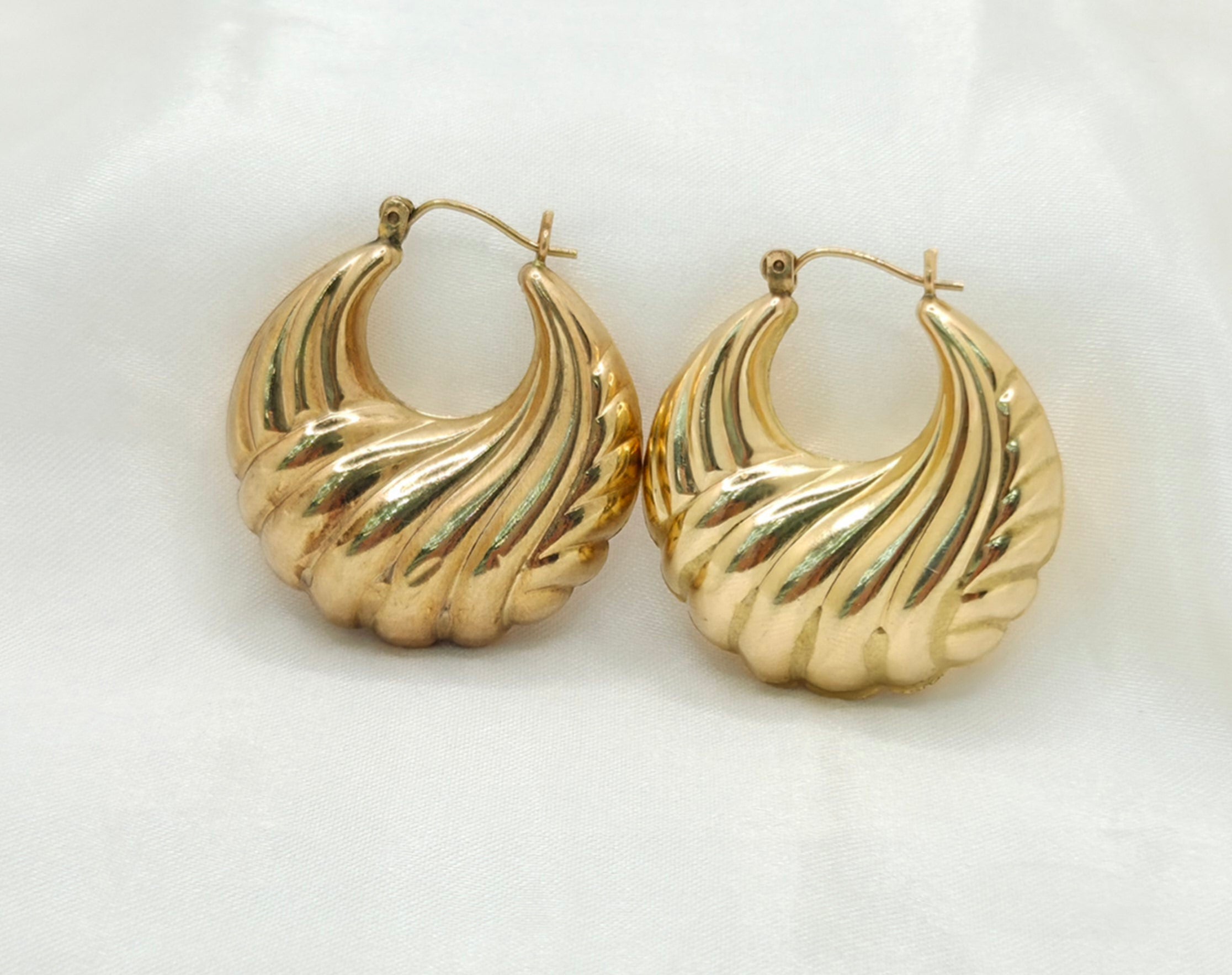10K RETRO STYLE HOOPS EARRINGS – JY Jewelry Wholesale