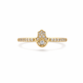 14K SIMPLE ONE HAND RING WITH CZ DETAILS – 7 – JY Jewelry Wholesale