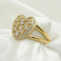 10K WHITE STONES HEART RING CZ – 7-8 – JY Jewelry Wholesale