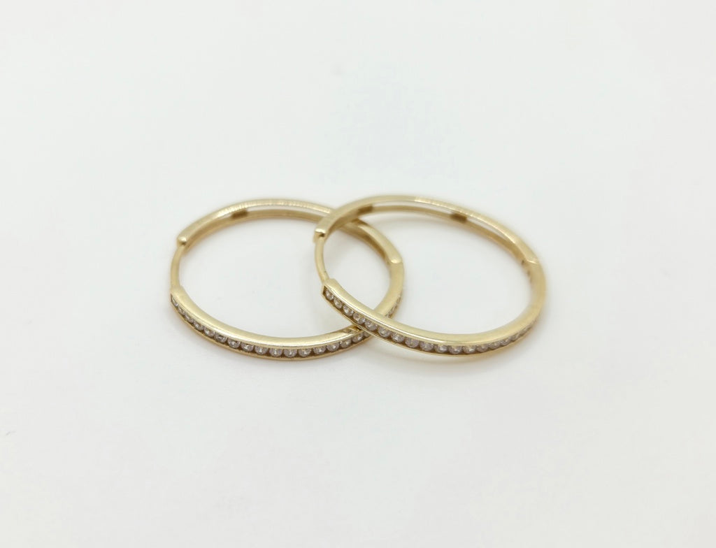 10K DELICATE CZ DETAIL HOOPS EARRINGS – 3 – JY Jewelry Wholesale