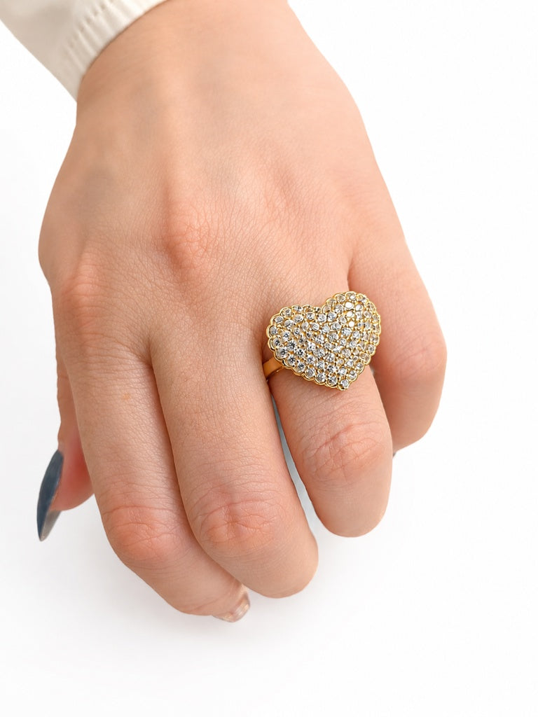 10K CZ HEART RING – 7 – JY Jewelry Wholesale