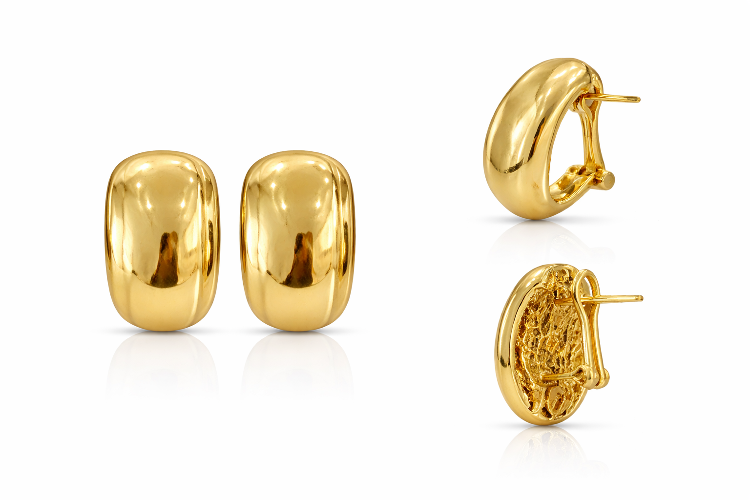 10K VINTAGE OVAL OMEGA BACKS EARRINGS – JY Jewelry Wholesale