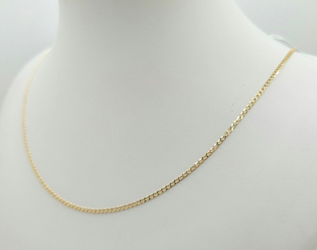 10K SOLID CUBAN CURB FLAT CHAIN – 20" 1.5MM – JY Jewelry Wholesale