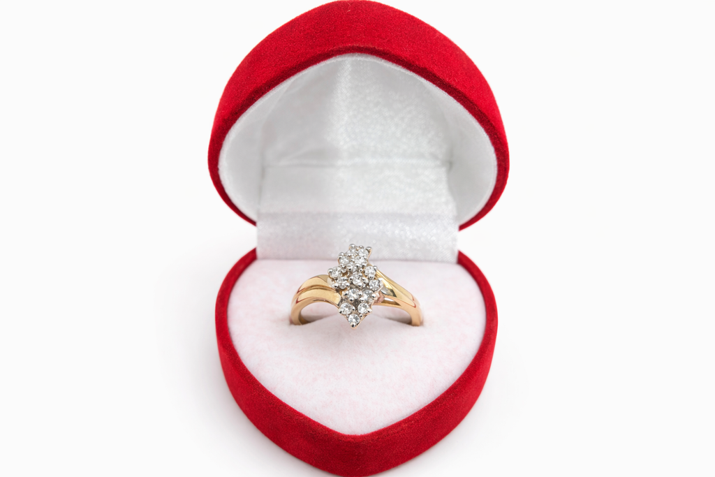 10K DELICATE ALMOND DESIGN DIAMOND WOMAN'S RING – 6.5 – JY Jewelry Wholesale