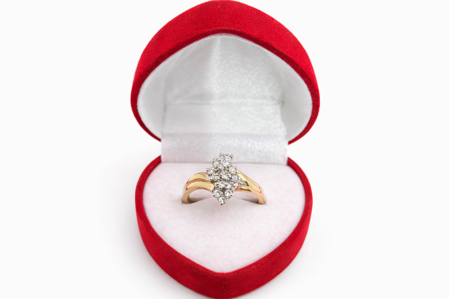 10K DELICATE ALMOND DESIGN DIAMOND WOMAN'S RING – 6.5 – JY Jewelry Wholesale