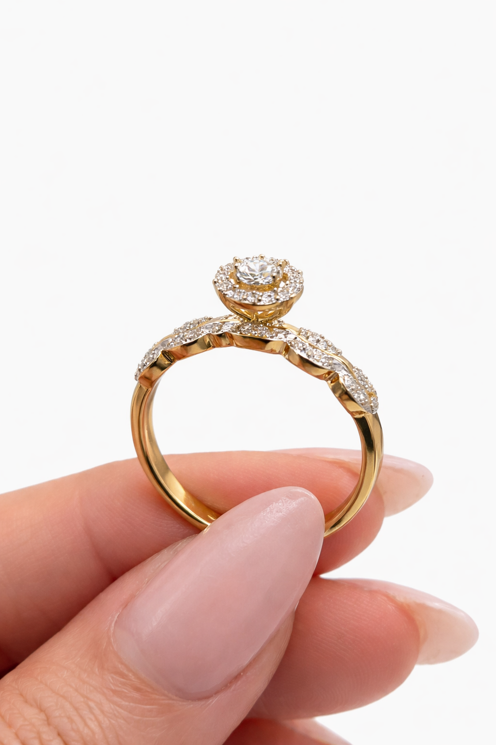 10K CHAIN DETAILS DIAMOND SQUARE PROMISE RING – 7/0.28CT – JY Jewelry Wholesale