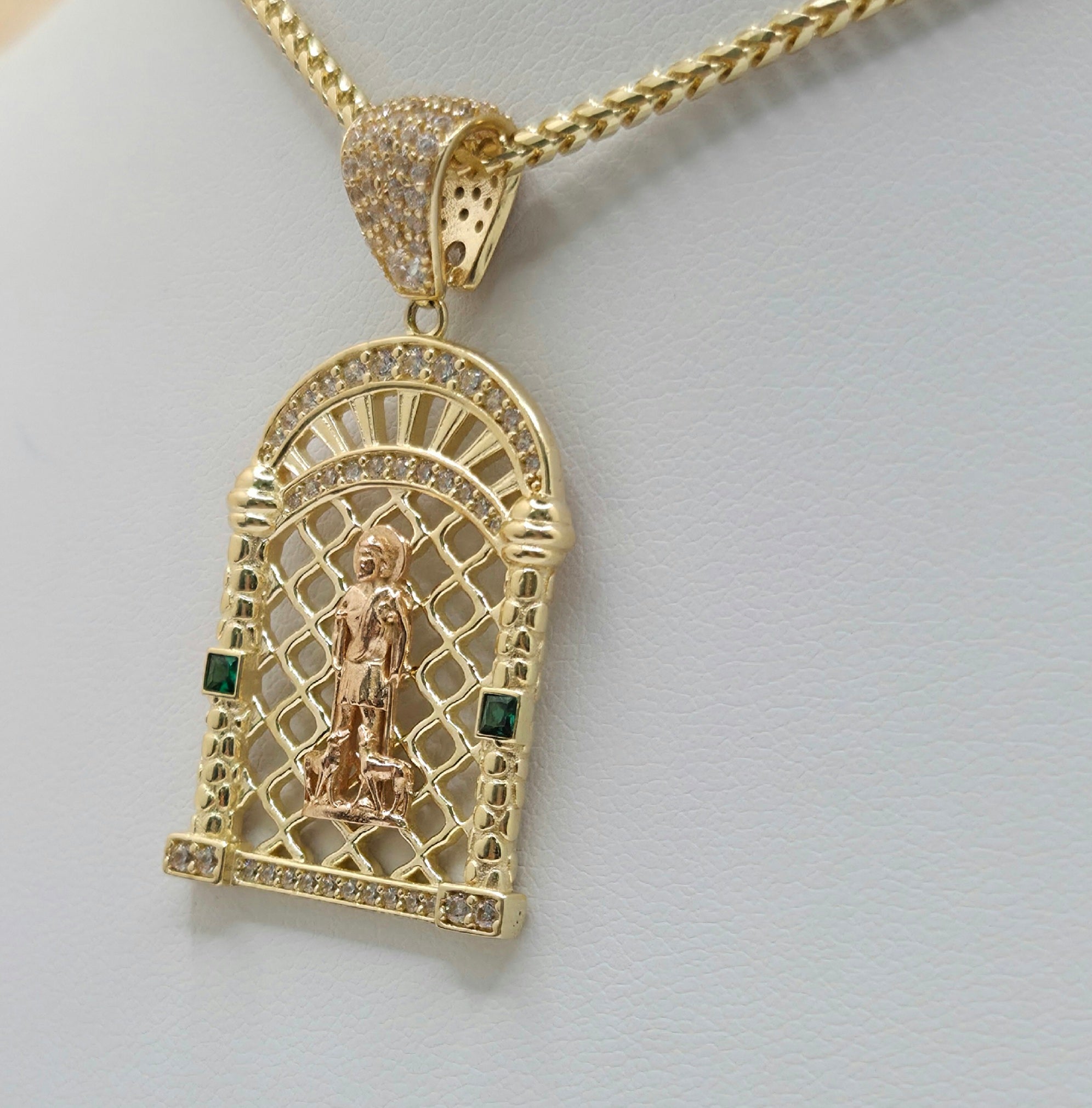 14K NET BACKGROUND HOUSE STYLE SAN LAZARO PENDANT – JY Jewelry Wholesale