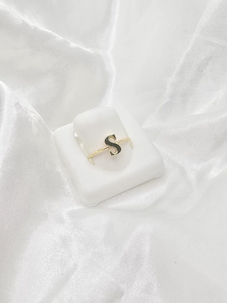 14K "S" LETTER RING – 6 – JY Jewelry Wholesale