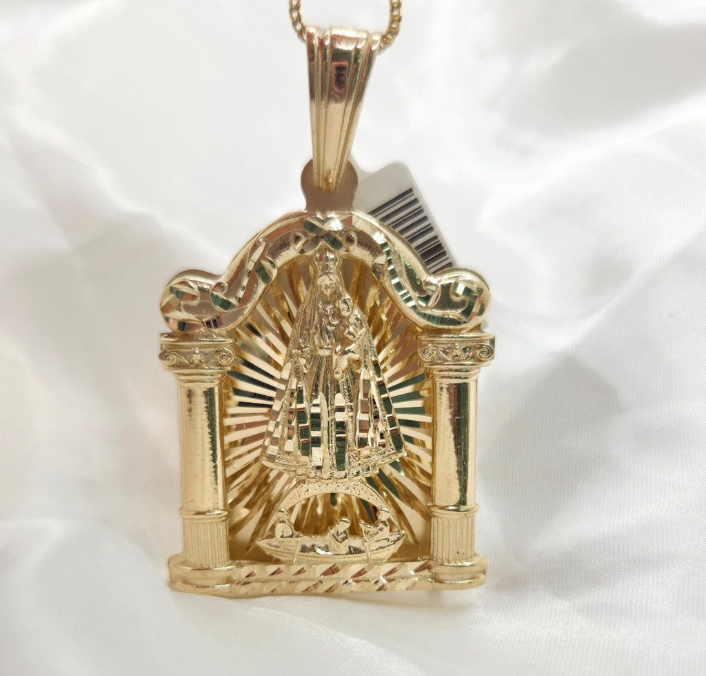 10K SOLID CARIDAD PENDANT IN HOUSE STYLE – LARGE – JY Jewelry Wholesale