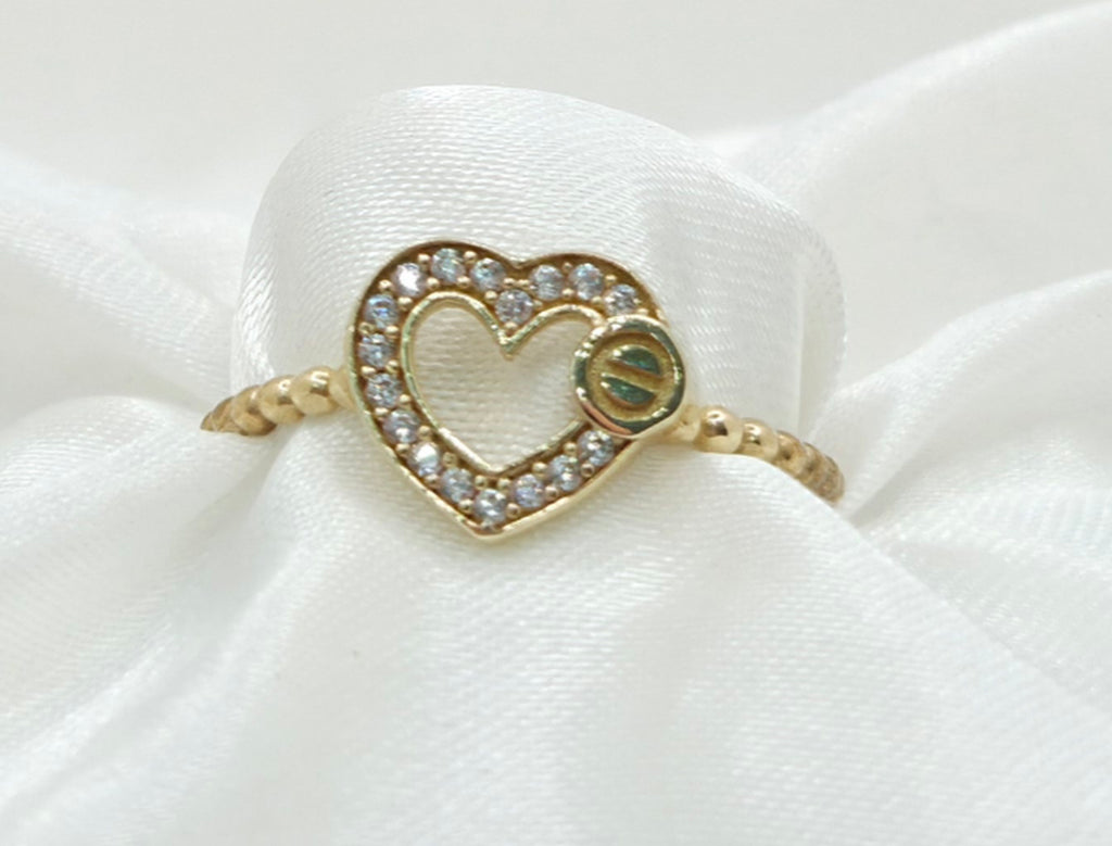 10K CZ SILHOVETTE HEART RING – 7 – JY Jewelry Wholesale