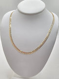 10K TWO TONE CUBAN CURB FLAT CHAIN – 19" 3MM – JY Jewelry Wholesale