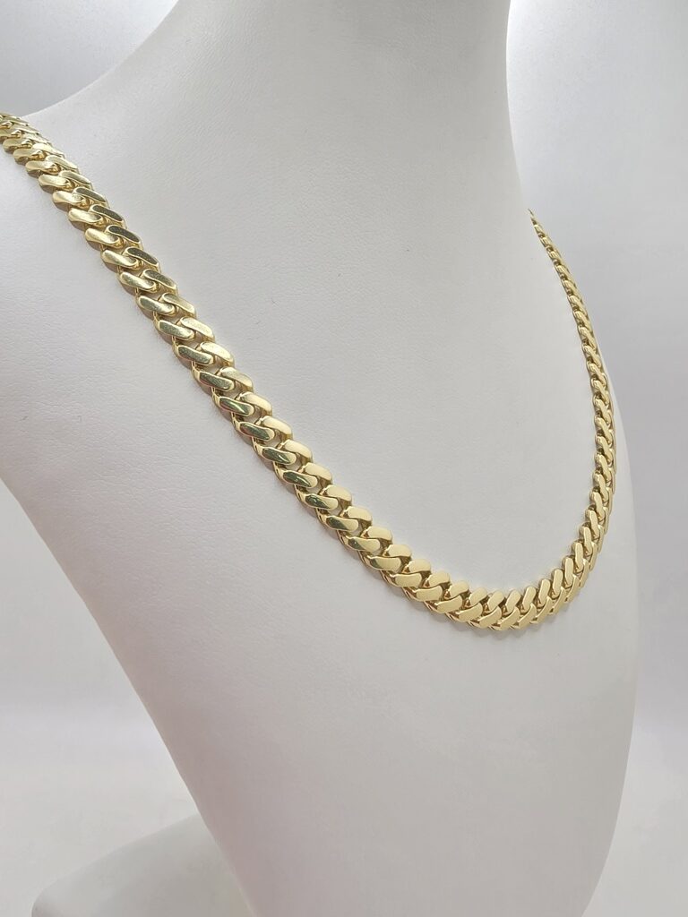 10K PLAIN CERTIFIED MONACO CHAIN – 6.5MM 22" – JY Jewelry Wholesale