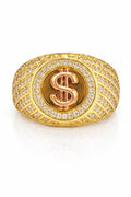 14K CIRCULAR RING WITH A MONEY SIGN AND DETAILS OF CZ – 12.5 – JY Jewelry Wholesale